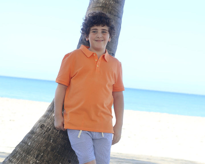 SHIPPING Tangerine Pique Polo