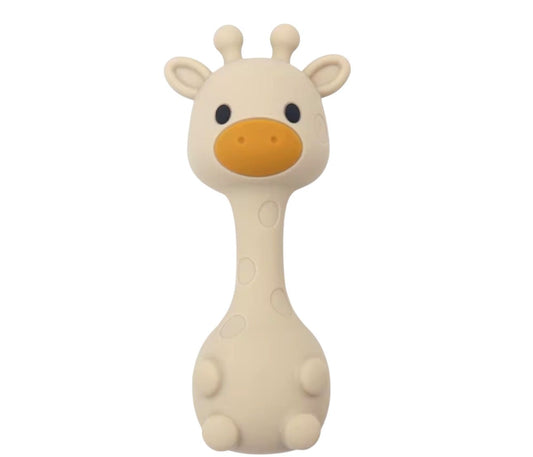 Beige Giraffe Silicone Rattle