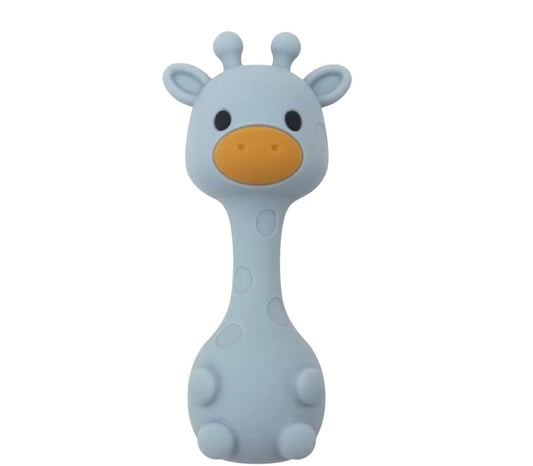 Baby Blue Giraffe Silicone Rattle