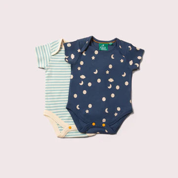 Full Moon Organic Baby Bodysuit Set – 2 Pack | 100% Organic &amp; Fairtrade Cotton