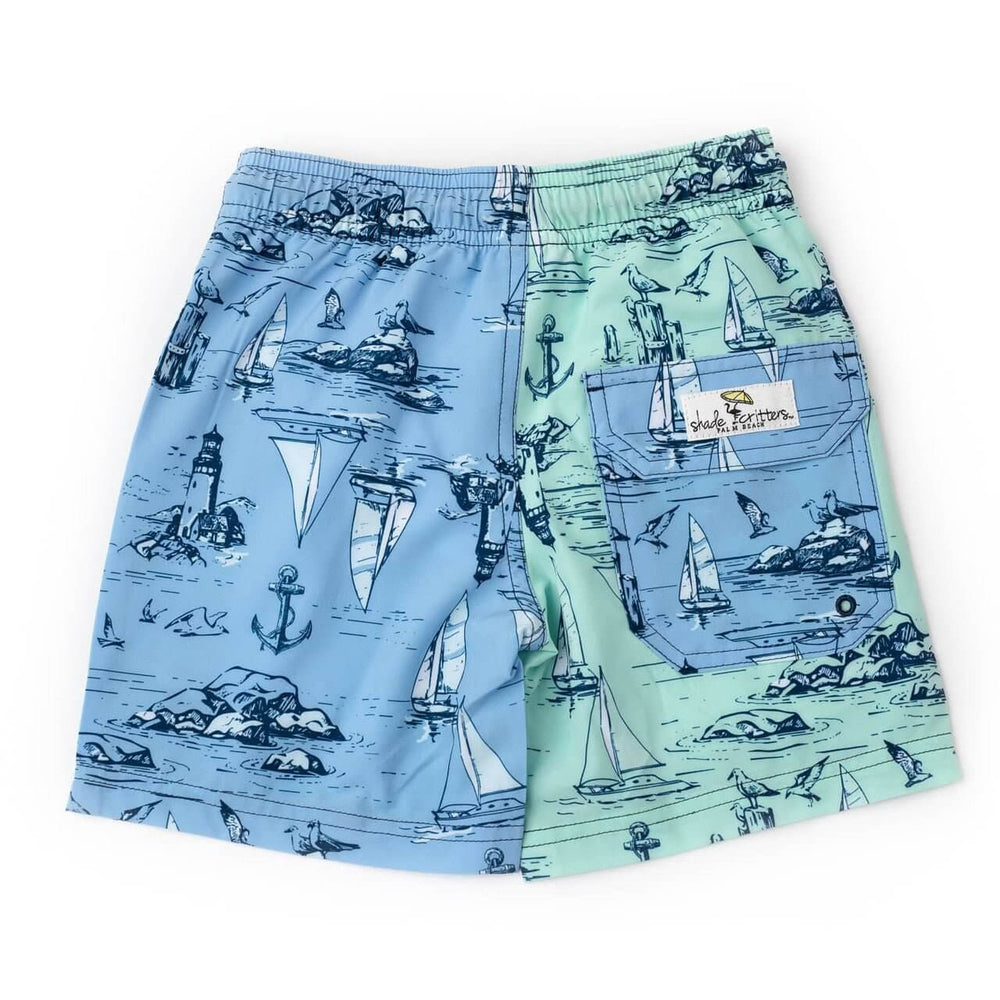Coastal Colorblock Boys 4 Way Stretch Swim Trunks - Nico