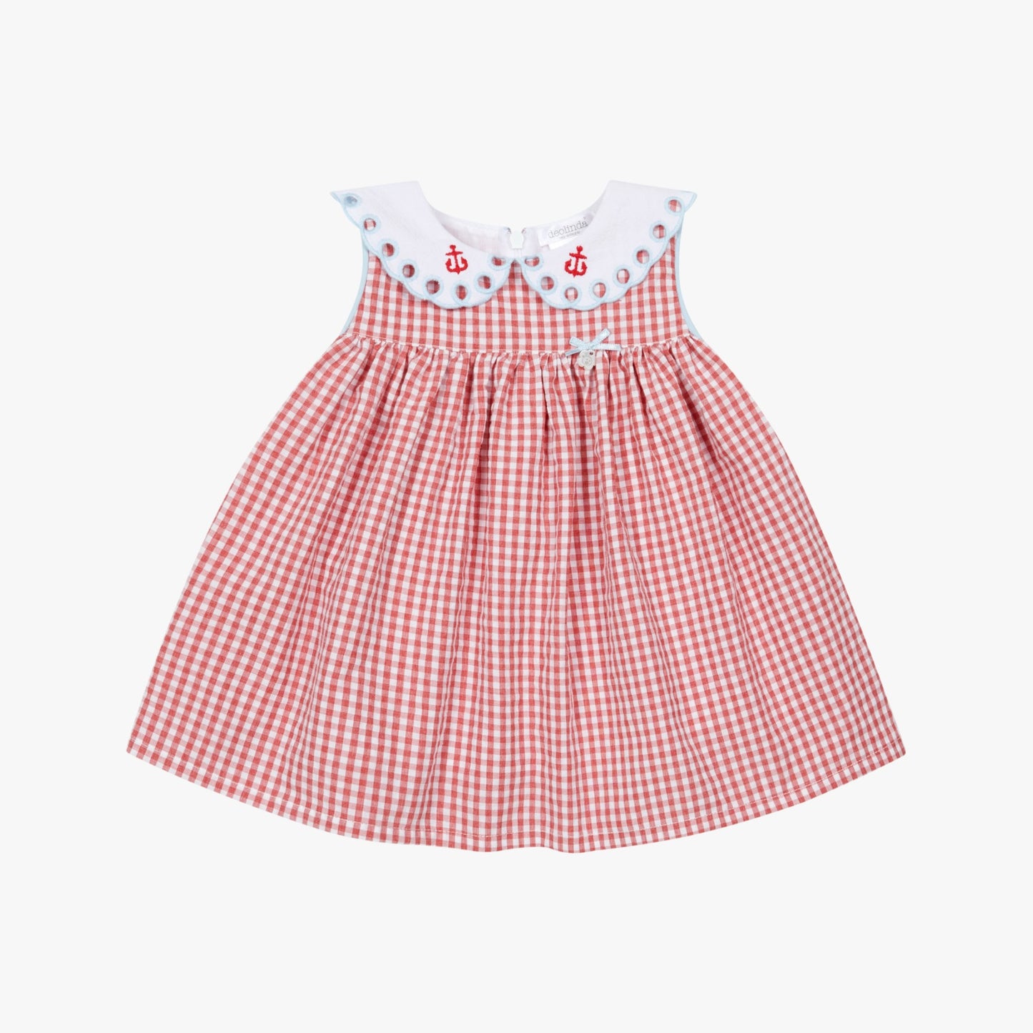 Deolinda Red Gingham Sailor Dress for Girls