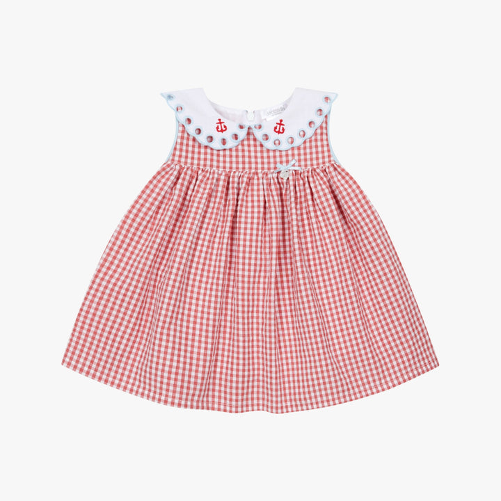Deolinda Red Gingham Sailor Dress for Girls
