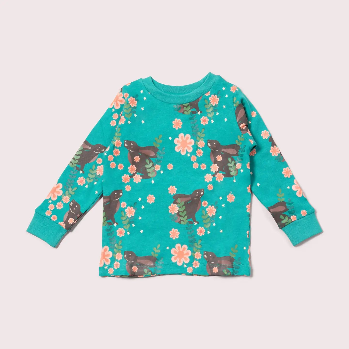 Winter Rabbits Organic Pyjamas – 2-Piece Set | (12M–5Y)