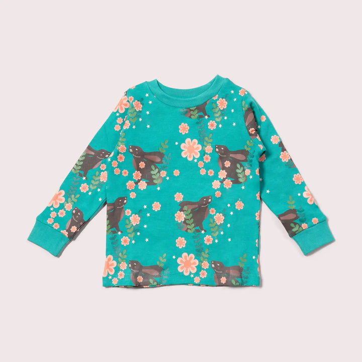 Winter Rabbits Organic Pyjamas – 2-Piece Set | (12M–5Y)