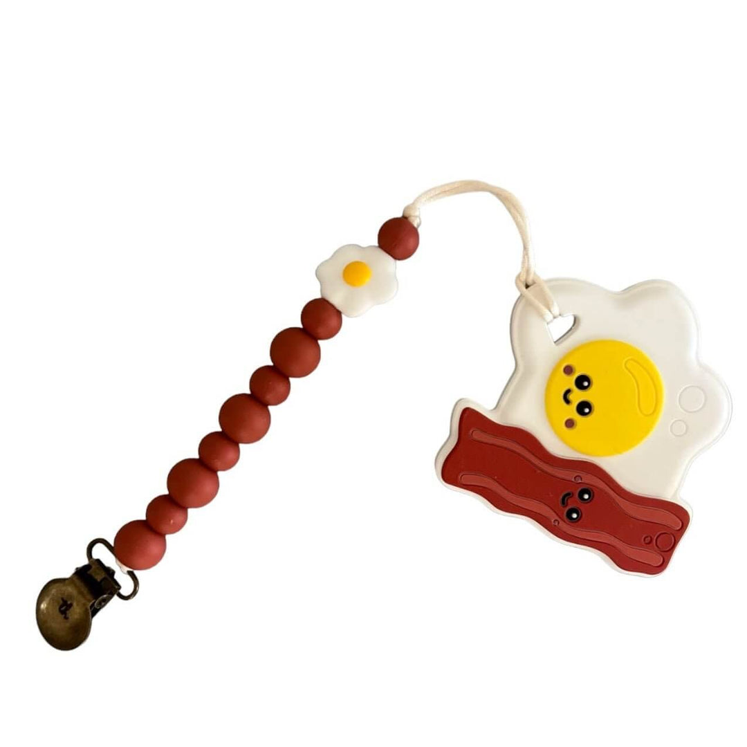 Eggs & Bacon Teether & Clip Bundle - Nico