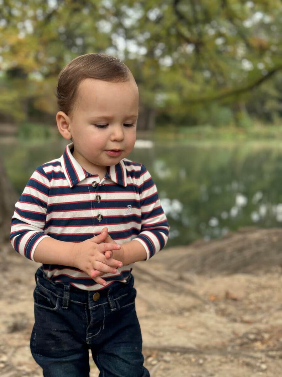 SEYMOUR piqué polo onesie