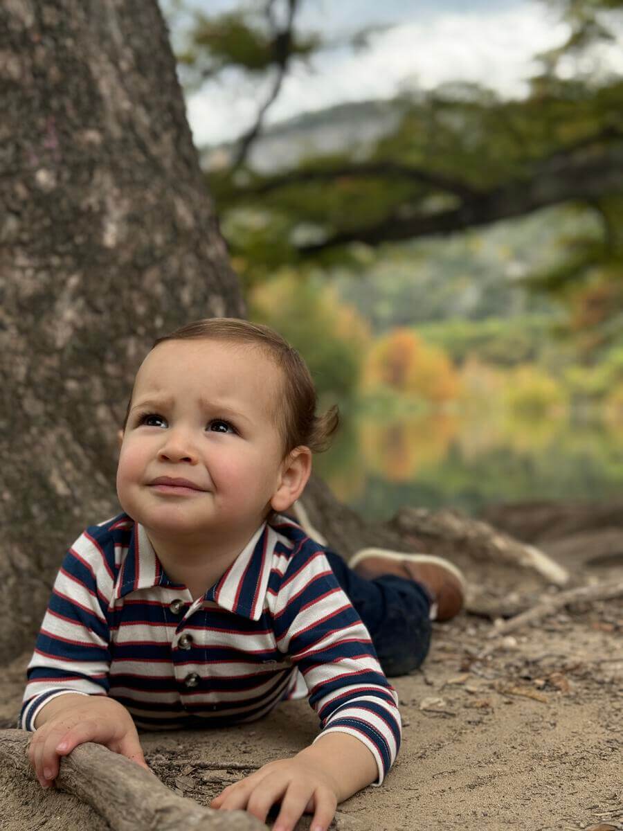 SEYMOUR piqué polo onesie