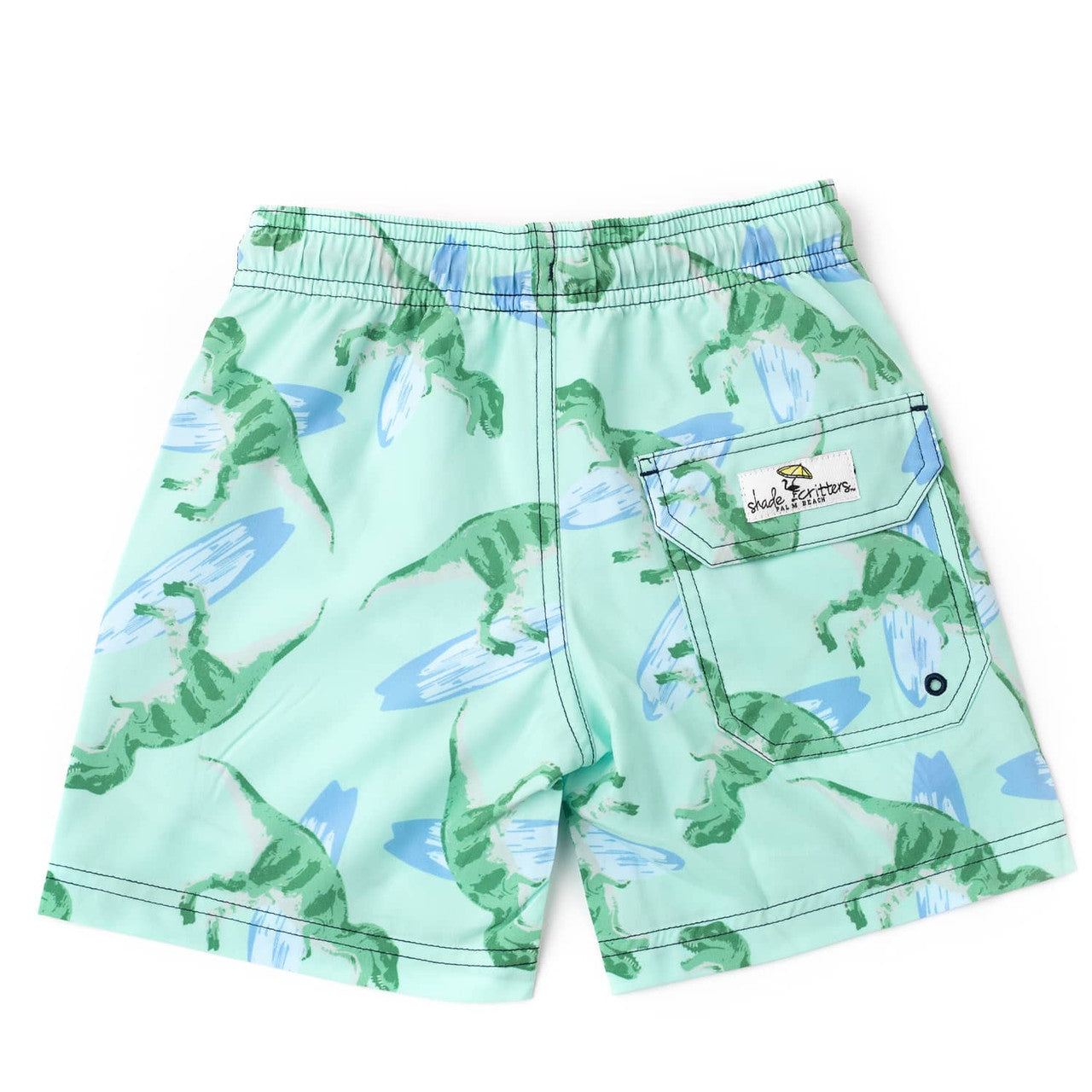 Surfin Dino Mint Swim Trunks